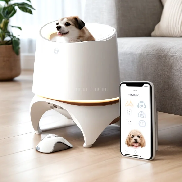 Happy pet using AI-powered device